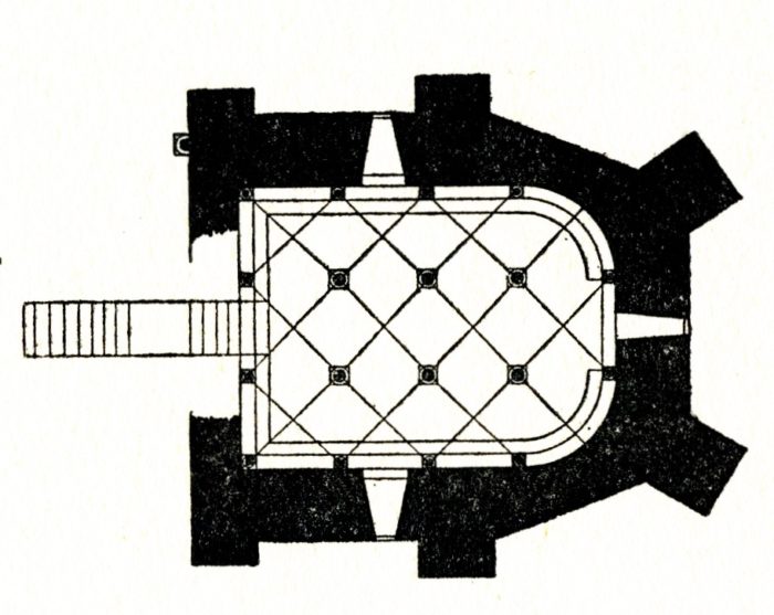 Plan de la Crypte de l'église de Saint Parize