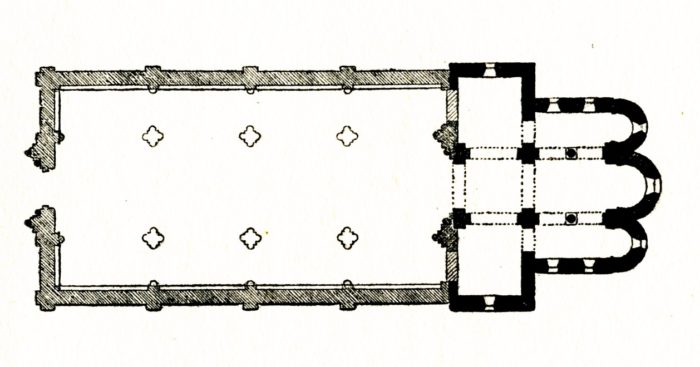 Plan de l'église de Champvoux