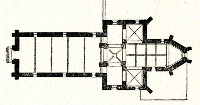 Plan de l'église de Dornes
