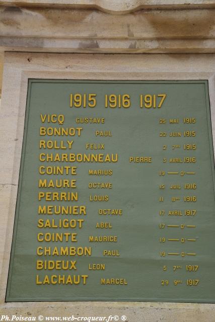 Monument aux Morts de Tannay
