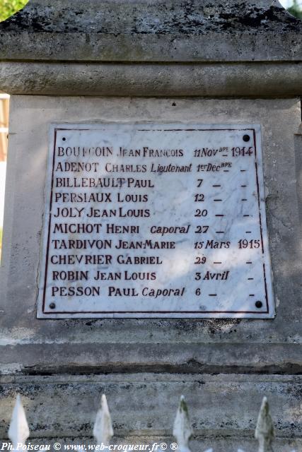 Monument aux Morts de Montigny sur Canne Nièvre Passion