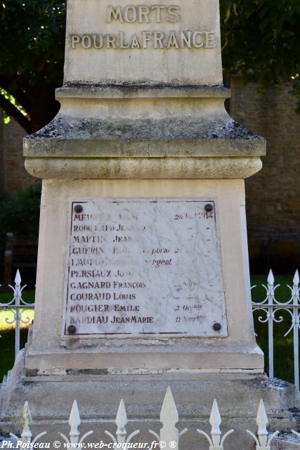 Monument aux Morts de Montigny sur Canne Nièvre Passion