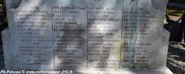 Monument aux morts de Chantenay Saint Imbert Nièvre Passion