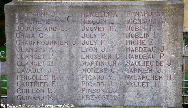 Monument aux Morts de Lurcy le Bourg Nièvre Passion