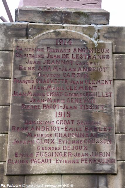 Monument aux morts de Millay Nièvre Passion