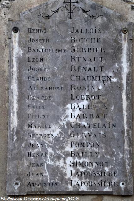 Monument aux Morts Montsauche les Settons