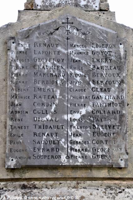 Monument aux Morts de Montsauche les Settons