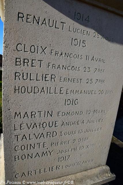 Monument aux morts de Sauvigny les Bois Nièvre Passion