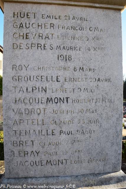 Monument aux morts de Sauvigny-les-Bois