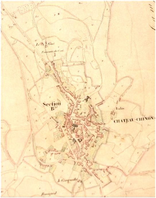 Ancien plan de la ville de Château-Chinon