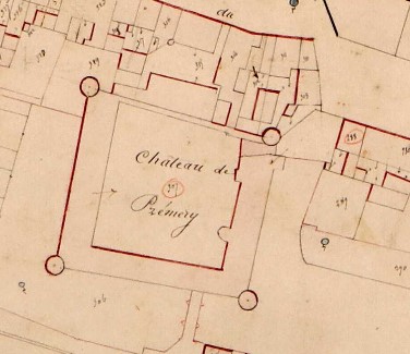 Château de Prémery Cadastre ancien 1840 AD Nièvre