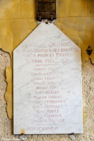 Monument aux morts d'Authiou Nièvre Passion