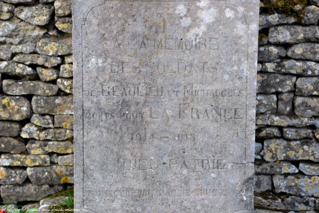 Monument aux morts de Beaulieu et Michaugues Nièvre Passion