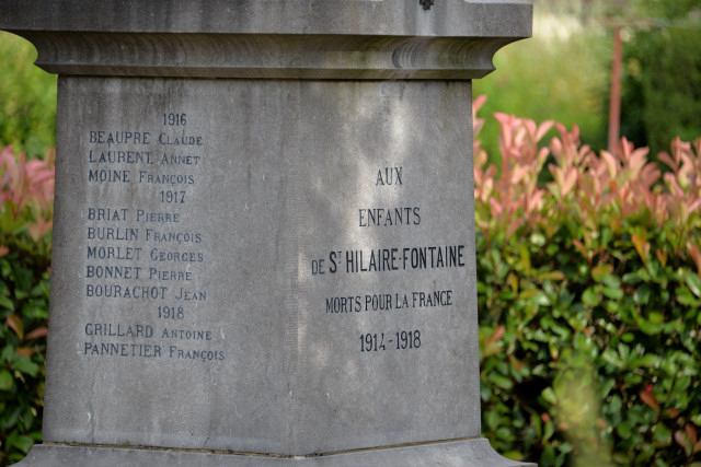 Monument aux morts de Saint-Hilaire-Fontaine Nièvre Passion