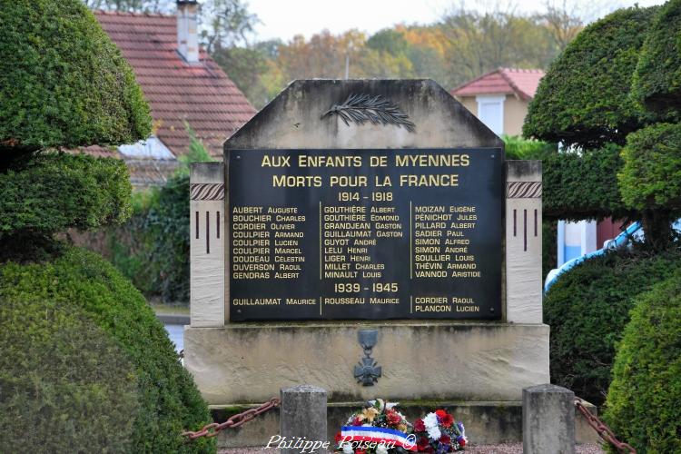Monument aux morts de Myennes un hommage