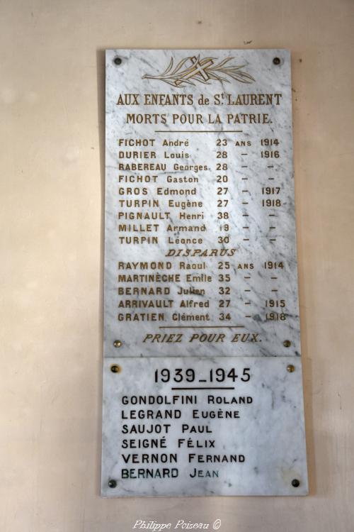 Monument aux morts de Saint Laurent l'Abbaye