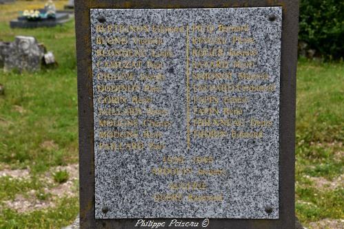 Monument aux morts de Chevannes Changy Nièvre Passion