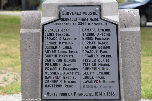 Monument aux morts de Neuville lés Decize Nièvre Passion