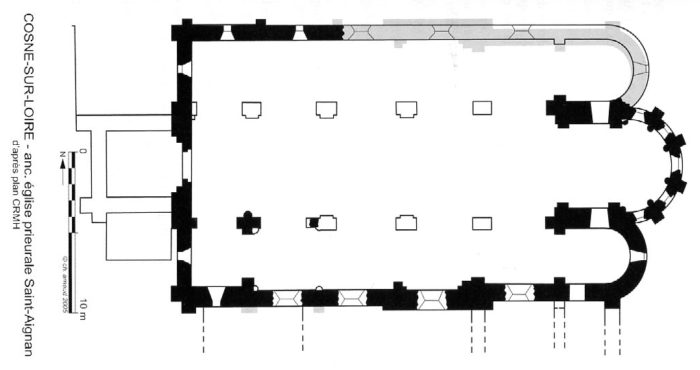 Plan de l'église Saint-Aignan de Cosne sur Loire