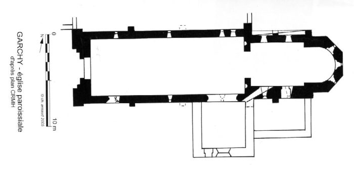 Plan de l'église de Garchy