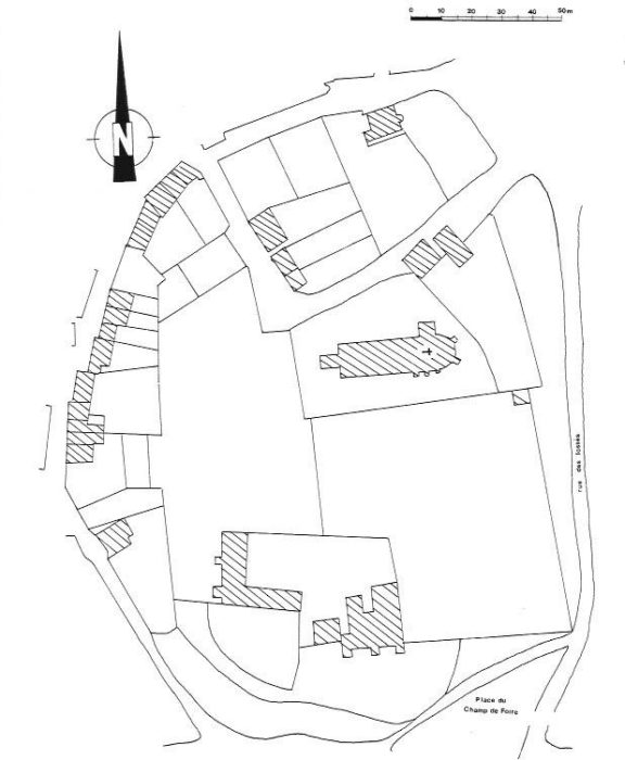 Plan de l'église et du château
