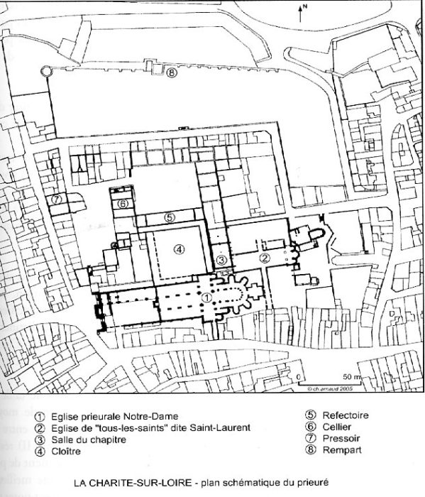 Plan du Prieuré de La Charité Sur Loire