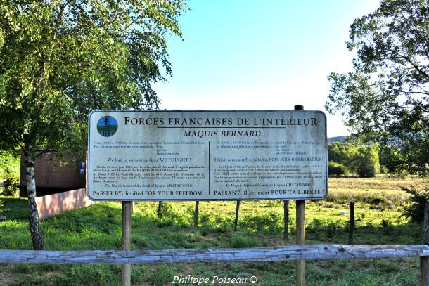 Stèle de "La Verrerie" du Maquis Bernard un beau patrimoine
