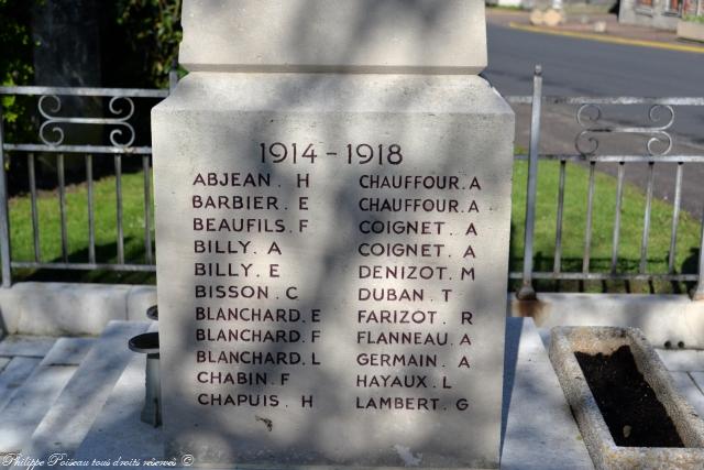 Monument aux morts de Ciez Nièvre Passion