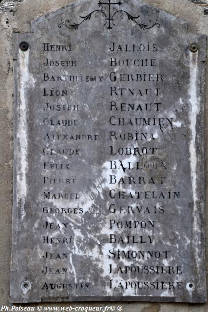 Monument aux Morts de Montsauche