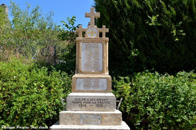 Monument aux Morts de Oulon Nièvre Passion