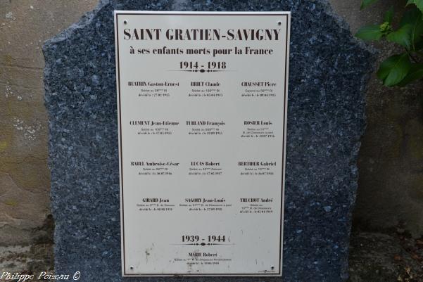 Monument aux morts de Saint Gratien Savigny